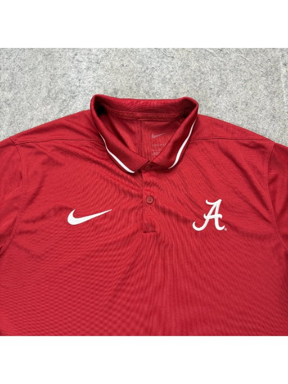 Alabama Crimson Tide Nike Polo Shirt Men L Red Solid Performance DRI-FIT